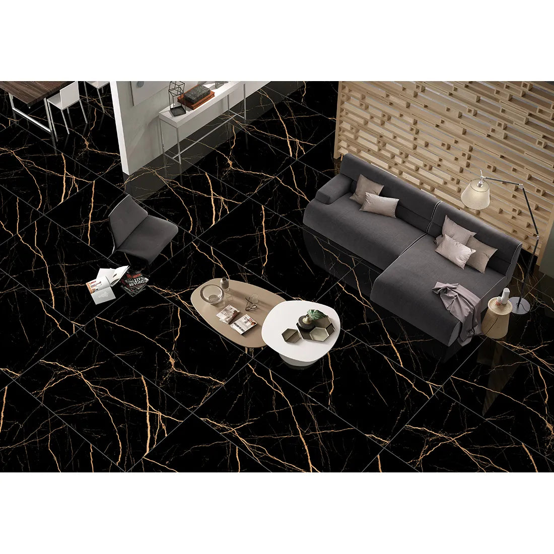 Atlantis Black Polished 60cm X 120cm Wall & Floor Tile